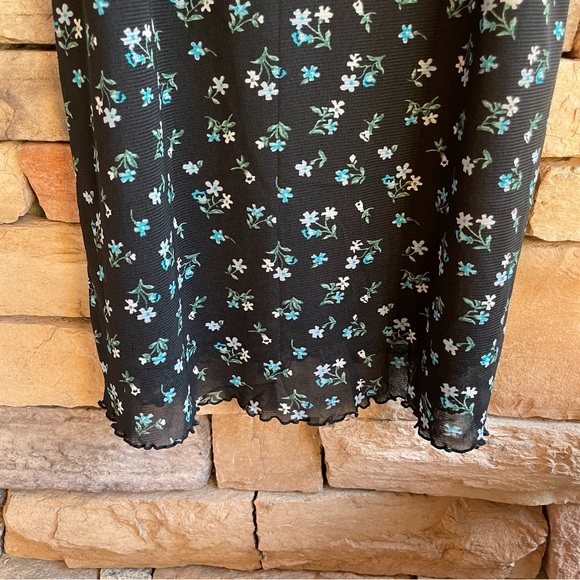 Boutique Europa black blue floral stretch lounge dress pajamas EUC Women’s 2X - Picture 3 of 13